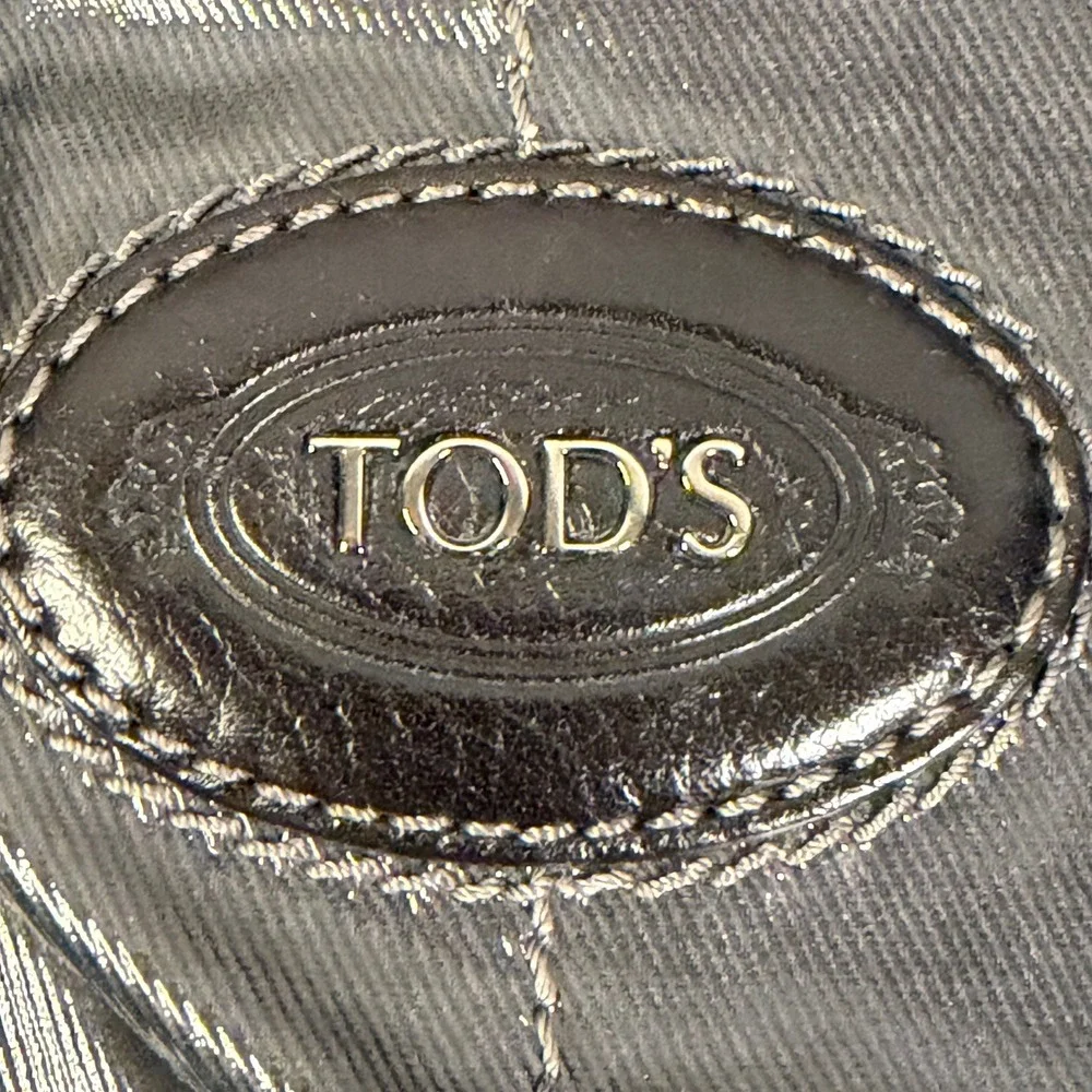 Tod's G-Bag Medium Tote Black Coated Canvas Leather Trim Adjustable Strap Luxury